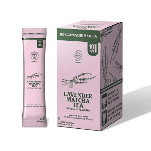 Vista 12 de The Harmony Matcha Lavender (bolsa de 7.05 onzas - 20 porciones) Polvo de matcha japonés premium, rico en antioxidantes y L-teanina, endulzado
