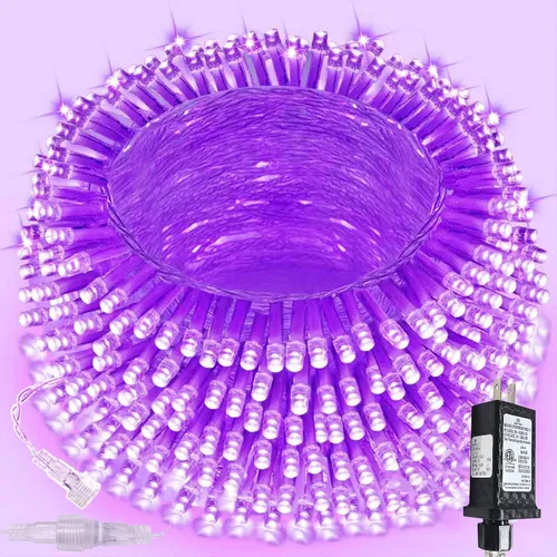 Vista 9 de Guirnalda de 100 luces LED conectables para interiores y exteriores, luces de Navidad blancas cálidas de 33 pies, impermeables, 13 modos