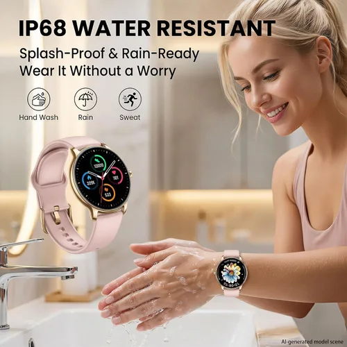 Vista 6 de Relojes inteligentes para mujer ultra delgados, rastreador de actividad AMOLED de 1.32 pulgadas con frecuencia cardíaca, oxígeno en sangre, monitor