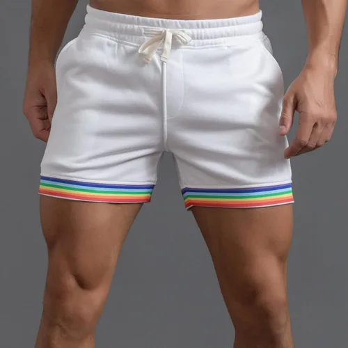 Vista 3 de Pantalones cortos de entrenamiento para hombre, estilo casual, elástico, cintura media, con cremallera, bolsillo, deporte, correr, atletismo