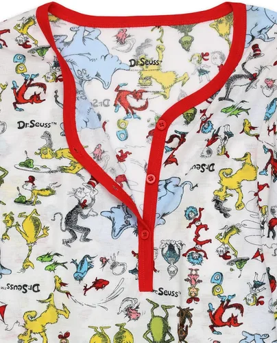 Vista 4 de Dr Seuss Camisón Henley de manga larga para mujer