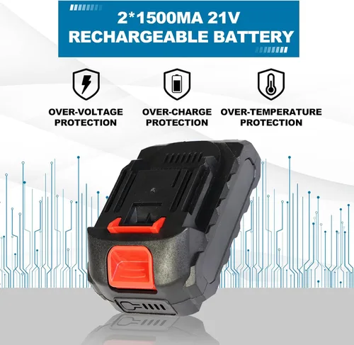 Vista 7 de BIG RED ACP01R Torin - Mini motosierra inalámbrica de 4 pulgadas: motosierra portátil eléctrica (alimentada por batería) para corte de madera, poda