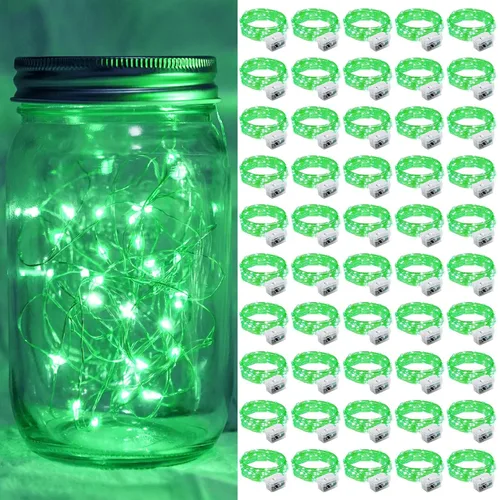 Vista 58 de Paquete de 6 luces de hadas a pilas con temporizador remoto, 8 modos de iluminación, 7 pies, 20 luces LED impermeables para Halloween, Navidad