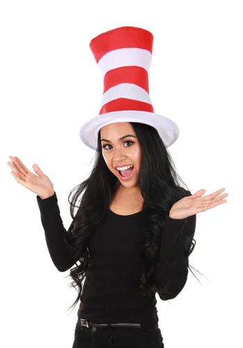 Vista 2 de Sombrero de Disfraz de Cat in the Hat para Adultos Multicolor