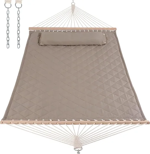 Vista 15 de ANOW Hamaca doble con combo de soporte de acero resistente de 12 pies