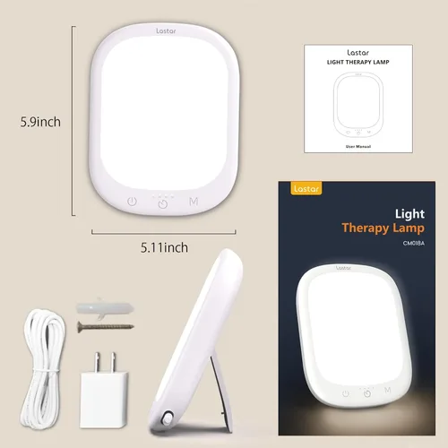 Vista 8 de LASTAR Sun Lamp 10,000 Lux Daylight Lamp with Memory Function 5 Adjustable Brightness Levels 4 Color Temperature 4 Timer Funtion Sunlight Lamp
