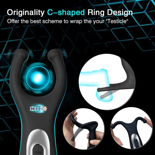 Vista 3 de Wiggle Motion - Masajeador de próstata anal para hombres con anillo en C, enchufe anal, juguetes sexuales masculinos para adultos, juguete sexual
