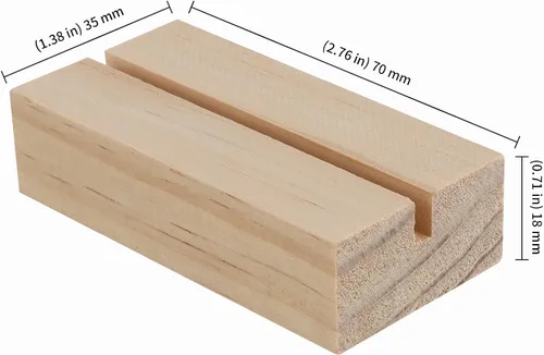 Vista 2 de KEILEOHO 30 soportes de madera para números de mesa, soporte para tarjetas de mesa, soporte de números de mesas de madera, soportes de tarjetas