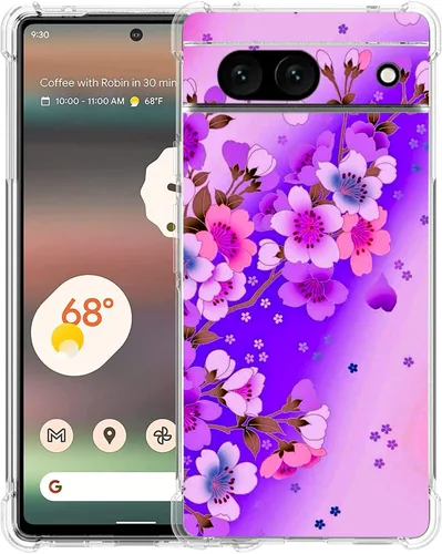 Vista 11 de Funda para Google Pixel 7a, diseño de mariposas azules, rosas, protección contra caídas, a prueba de golpes, TPU de cuerpo completo, resistente a