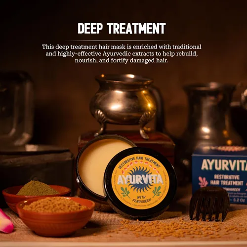 Vista 3 de Tratamiento capilar – Máscara restauradora de fenogreco para hombres y mujeres – Nutritiva, hidratante e hidratante – Mejor crecimiento del cabello