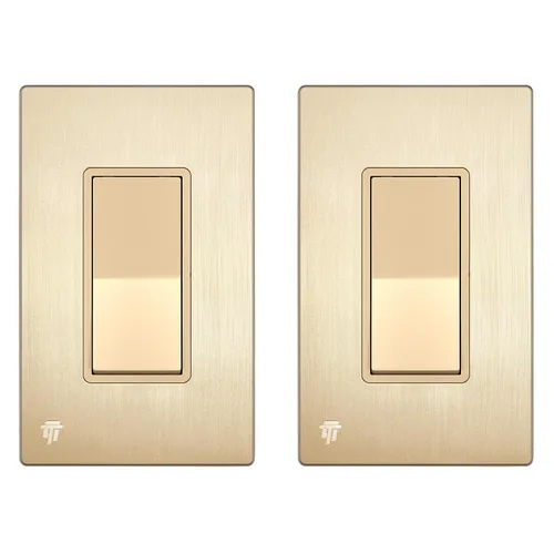 Vista 25 de ENERLITES - Interruptor de palanca decorativo de encendido/apagado con placas de pared, unipolar, 3 cables, tornillo de conexión a tierra, grado