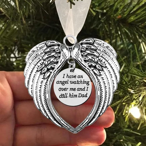 Vista 29 de Adorno conmemorativo de Navidad, Una parte de mi corazón está en el cielo, colgante para árbol de Navidad, regalos conmemorativos por pérdida
