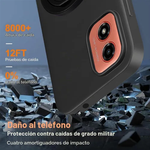 Vista 7 de Funda para teléfono Motorola Moto G24 / G04 / G04S / E14 4G con protector de pantalla de vidrio templado Soporte de anillo giratorio de 360° Soporte