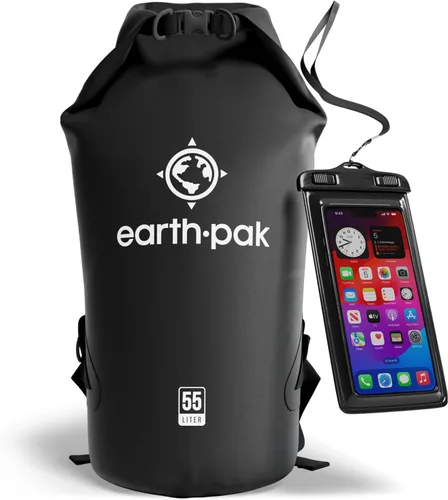 Vista 37 de Earth Pak Bolsa Seca Impermeable - Mochila Impermeable de Cierre Enrollable Superior Mantiene el Equipo Seco para Kayak con Funda Impermeable