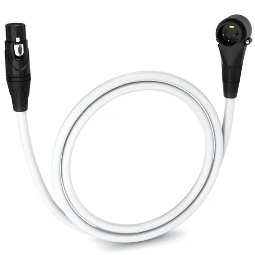 Vista 13 de LyxPro Cable de micrófono XLR hembra a macho de ángulo recto de 3 pines de 1.5 pies para altavoces amplificados, interfaz de audio, rendimiento