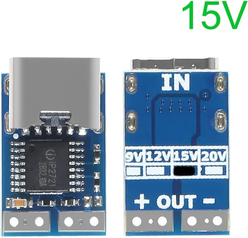 Vista 2 de AITRIP 5 unidades PDC004-PD PD Módulo señuelo de señuelo, USB-C PD 15 V CC Módulo de disparo de potencia de voltaje fijo 5A Tipo-C entrada hembra