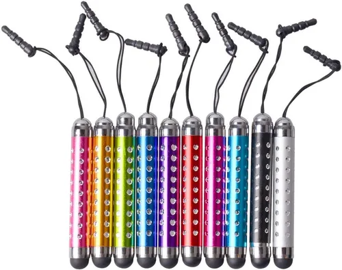 Vista 2 de IC ICLOVER 10 lápices capacitivos retráctiles brillantes para iPhone 14/13/12/11/PRO/Max/X/XS MAX, iPad, iPod, Samsung, teléfono Android, Kindle