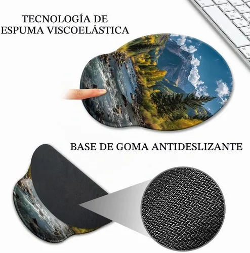 Vista 4 de HOPONY Alfombrilla de mouse con reposamuñecas, ergonómica, soporte de muñeca para escritorio, alfombrilla de mouse grande para mouse inalámbrico