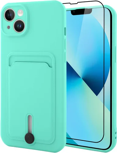 Vista 61 de MZELQ Cartera de TPU Compatible con Funda iPhone 12, Portarjetas Protección de Cámara Cubierta + Protector de Pantalla, Ranura Empujable para Niñas