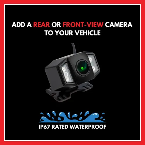 Vista 3 de EchoMaster Cámara de respaldo universal HD frontal o trasera con visión nocturna y múltiples opciones de soporte de montaje, IP67 impermeable