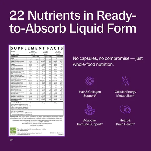 Vista 4 de New Chapter Multivitamínico líquido, bayas mixtas, 30 onzas