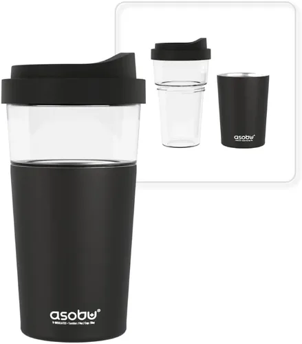Vista 24 de asobu Taza de viaje 360 – Taza de acero inoxidable aislada al vacío de 28 onzas con tapa y asa a prueba de derrames de 360° – Mantiene las bebidas