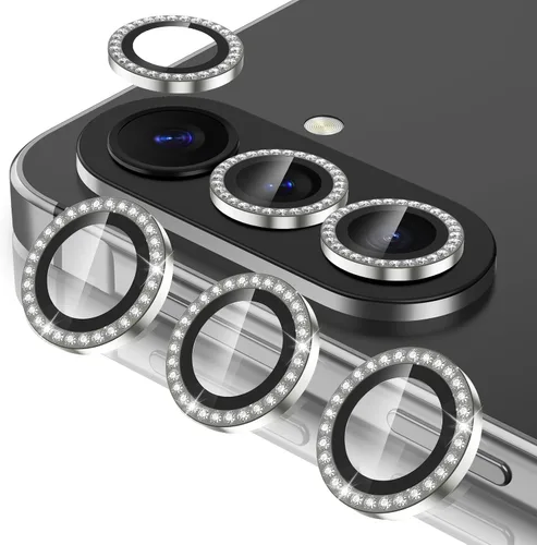 Vista 88 de Casetego Protector de lente de cámara para Galaxy Z Fold 8, [Diseño de purpurina mejorado], [Fuerte adherencia], lente de vidrio templado 9H negro
