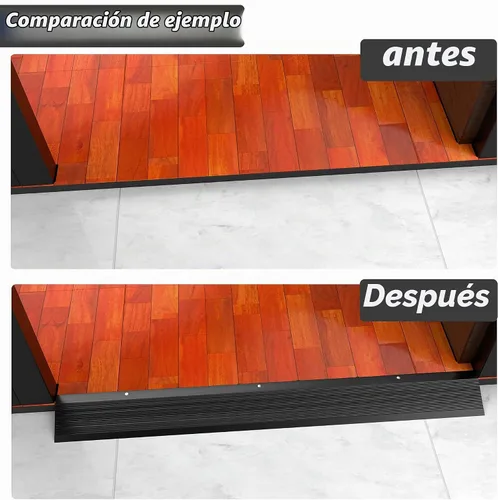 Vista 5 de Tira de transición de piso de metal, umbral de aluminio para puertas, para espacio de 0.4″ a 1.6″, para puertas, azulejos, madera, vinilo Negro