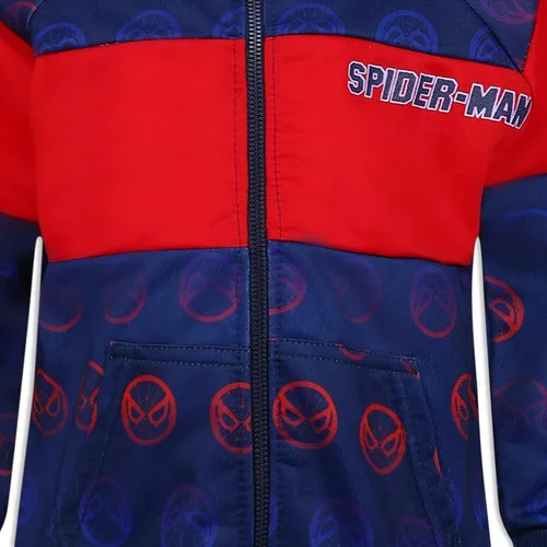 Vista 4 de Spider-Man Marvel Boys Zip Up Jacket and Jogger Set for Toddlers BlueRed