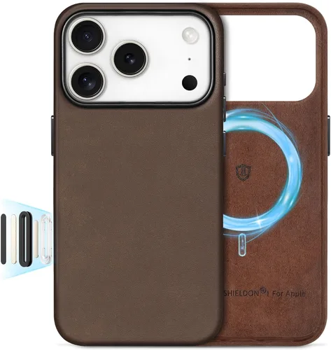 Vista 56 de SHIELDON Funda de piel auténtica para iPhone 17 de 6.3" 2025, color negro