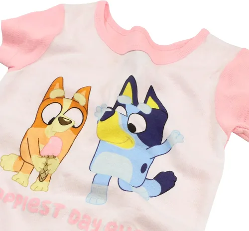 Vista 3 de Bluey Conjunto de pijama de algodón ajustado de 4 piezas, suave y lindo para niñas