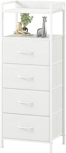 Vista 10 de Somdot - Mesita de noche con 3 cajones, cómoda con contenedores de tela para dormitorio, pasillo, entrada, mueble de mesa auxiliar junto a la cama.