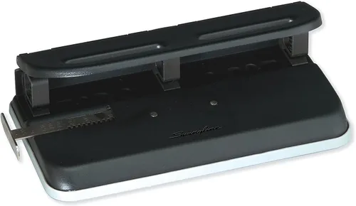 Vista 7 de Swingline Perforadora de 2 a 7 agujeros, semiajustable, perforadora de agujeros resistente, fácil al tacto, capacidad de perforación de 24 hojas