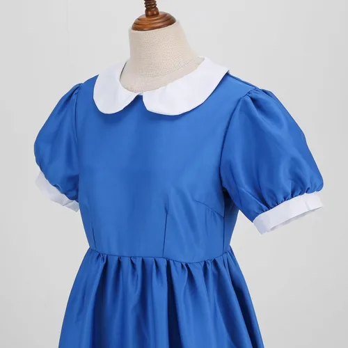 Vista 4 de Colorful House Traje de cosplay de anime para adultos, disfraz de sirvienta azul, delantal, 4 piezas, conjunto de vestido de sirvienta de lolita