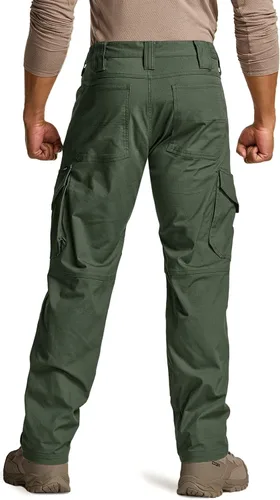 Vista 2 de CQR Men's Flex Ripstop Tactical Pants, Water Resistant Stretch Cargo Pants, Lightweight EDC Hiking Work Pants