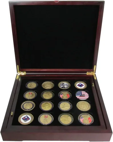 Vista 2 de Caja de exhibición de monedas de dos bandejas para cápsulas, certificadas, estilo losa o monedas de desafío, sin bandejas