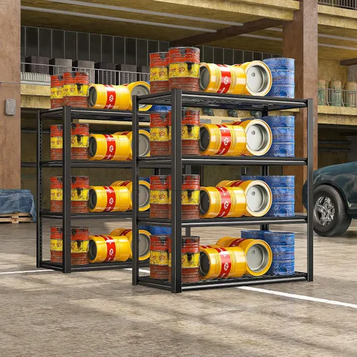 Vista 6 de REIBII 40" W Storage Shelves with Wire Mesh Panels for Garage Organization Negro