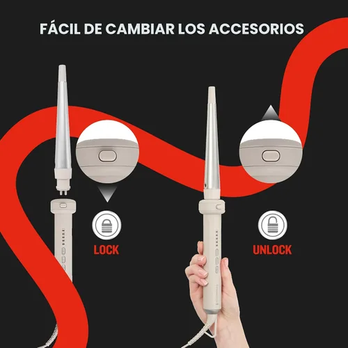 Vista 5 de Remington - Juego de varitas rizadoras 5 en 1, intercambiables de 0.5 a 1.25 pulgadas