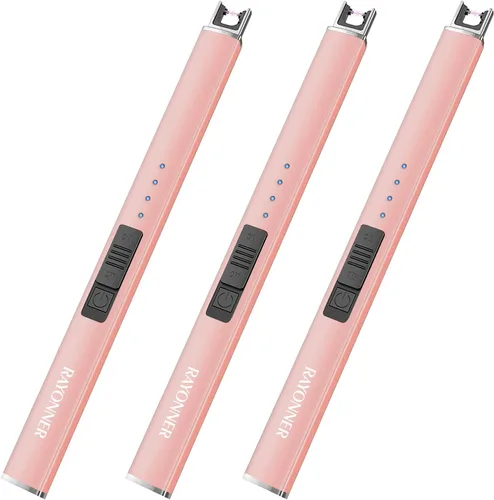Vista 10 de Encendedor eléctrico con bloqueo de seguridad USB recargable a prueba de viento y sin llama de arco de plasma para rellenos de cestas de Pascua