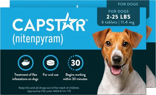 Vista 12 de Capstar (Nitenpyram) Tratamiento oral de pulgas de acción rápida para perros de 2 a 25 libras, tabletas de medicamentos recomendadas por