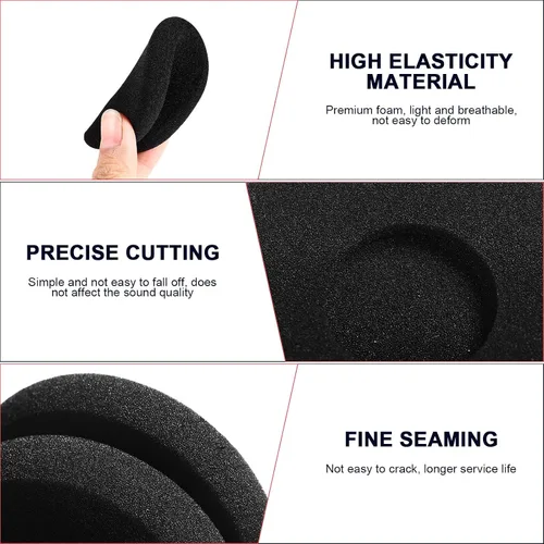 Vista 2 de rosenice Almohadillas de repuesto para auriculares inalámbricos H800, almohadillas de espuma suave, compatibles con auriculares H800, mejoran