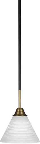Vista 143 de Toltec Lighting Paramount - Mini colgante de 1 luz en acabado negro mate con cristal de arte perla de 7 pulgadas y estilo negro