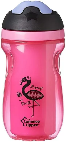 Vista 2 de Tommee Tippee Explora Non Spill Active - Sippee - Vaso de bebida con aislamiento de fácil agarre, 39.4 ft+, 8.8 fl oz, rosa