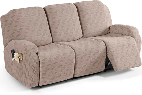 Vista 24 de TAOCOCO Funda para Reclinable de 3 Piezas, Fundas para Silla Reclinable, Funda Elástica de Jacquard para Silla Reclinable, Protector de Muebles
