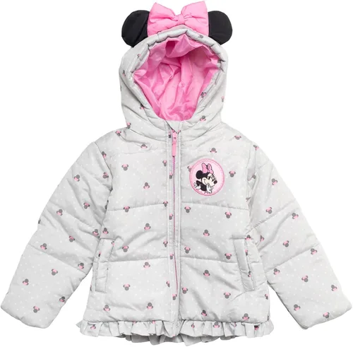 Vista 3 de Disney Minnie Mouse - Abrigo de invierno para niñas, chaqueta acolchada para niños pequeños