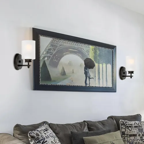 Vista 3 de Kira Home Phoebe - Aplique de pared industrial moderno de 8 pulgadas para Bronce aceitado