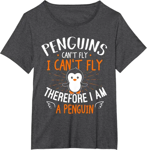 Vista 34 de Penguins Can't Fly Shirt - Camiseta de regalo para amantes de los pingüinos, Azul Azul Marino