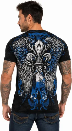 Vista 8 de Xtreme Couture by Affliction Camiseta para hombre, diseño gráfico Negro (Smash)