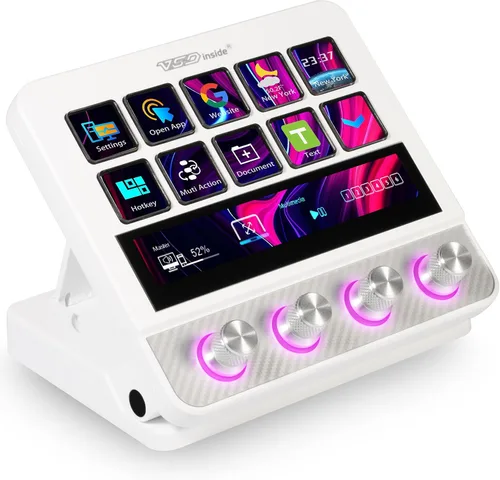 Vista 10 de Teclado Macro, Controlador de Deck de Transmisión, Mesa de Sonido con Teclas Programables, Teclado de Accesos Rápidos USB para Juego en Streaming