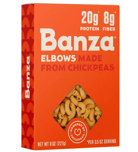 Vista 9 de Banza - Pasta de codos de garbanzos - Pasta sin gluten, alta en proteínas y baja en carbohidratos - 8 oz